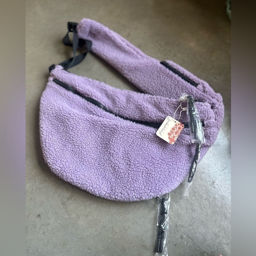 Free people purple sherpa sling bag nwt